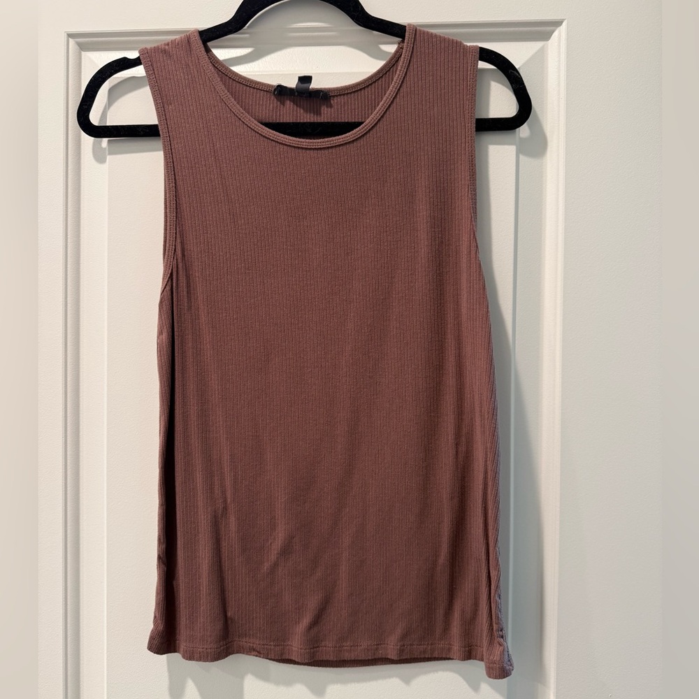 Brown Ribbed Tank
